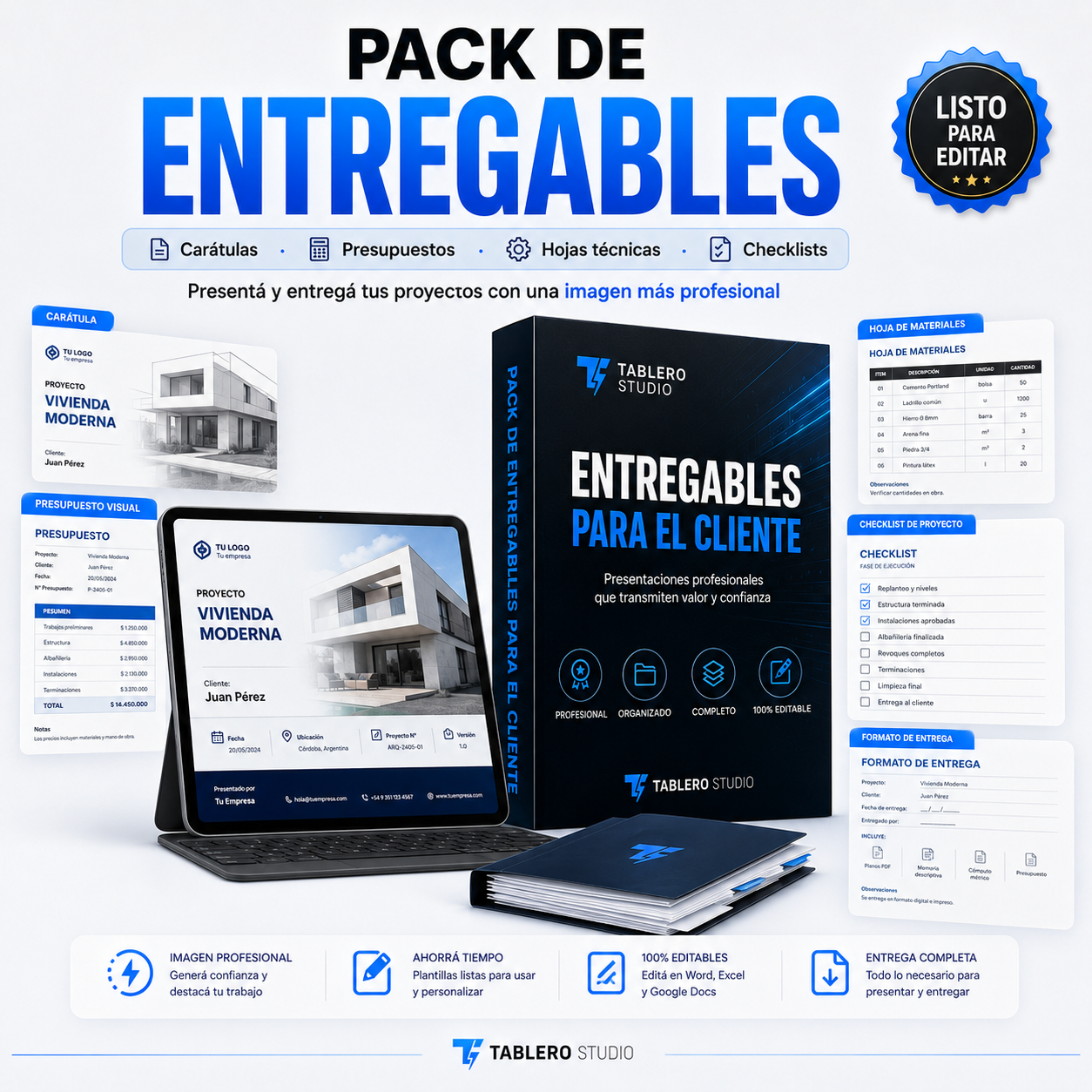 Pack de entregables para tu cliente